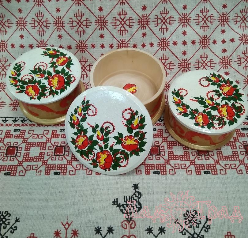 Шкатулка круглая (роспись)