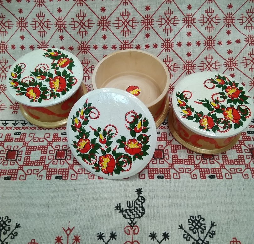 Шкатулка круглая (роспись)