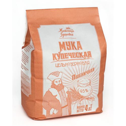 Мука пшеничная цельнозерновая Купеческая, 2 кг