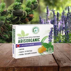 Леденцы Abis organic пихтовые с иссопом и мятой, 10 шт