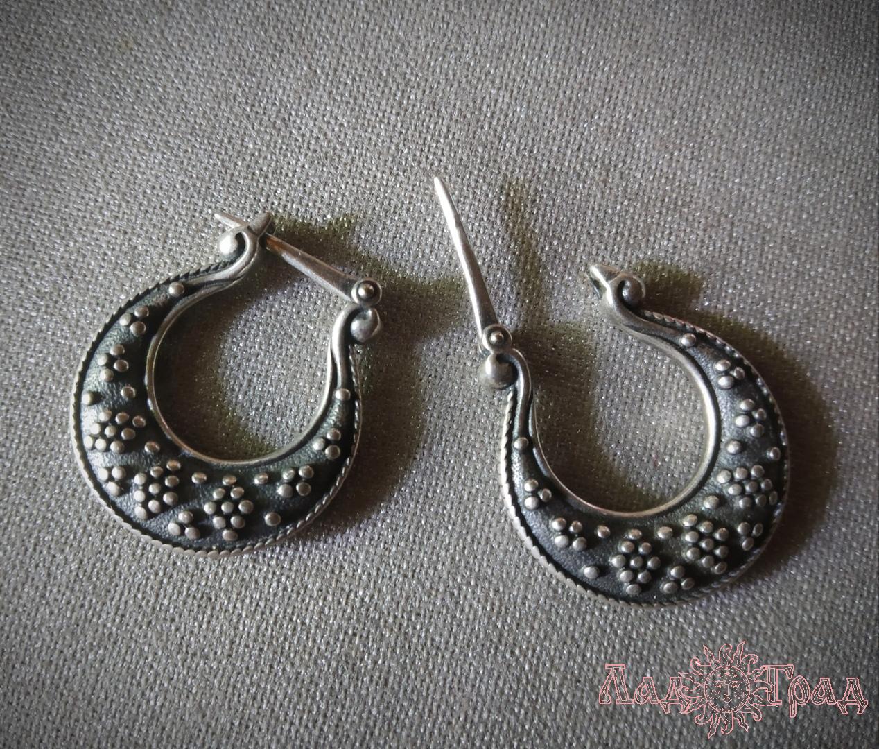 Серьги казачьи, донские, посеребрение