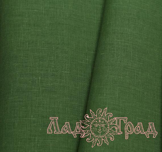 Лён зелёный костюмный умягчённый (0/372), ш145/пл260