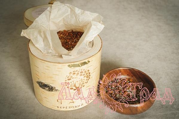 Чага-чай Время чаги (в берёзовом бочонке) с душицей, 180 гр