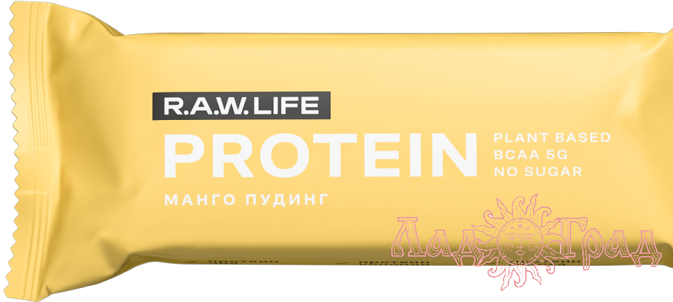 Протеиновый батончик RAW Life – МАНГО ПУДИНГ, 43 гр