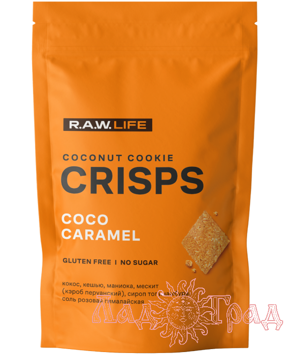 Печенье RAW Life Crisps – Кокос-Карамель, 35 гр