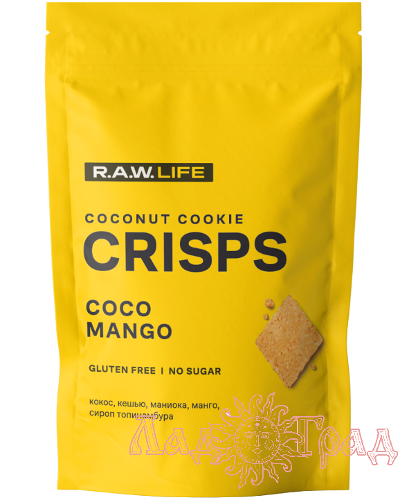 Печенье RAW Life Crisps – Кокос-Манго, 35 гр