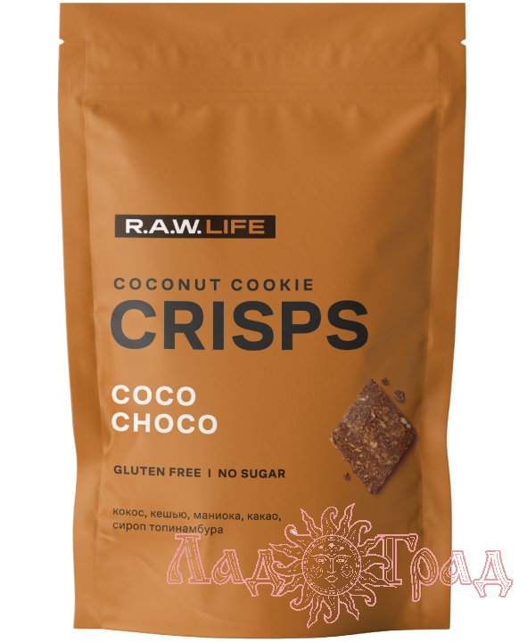 Печенье RAW Life Crisps – Кокос-Шоколад, 35 гр