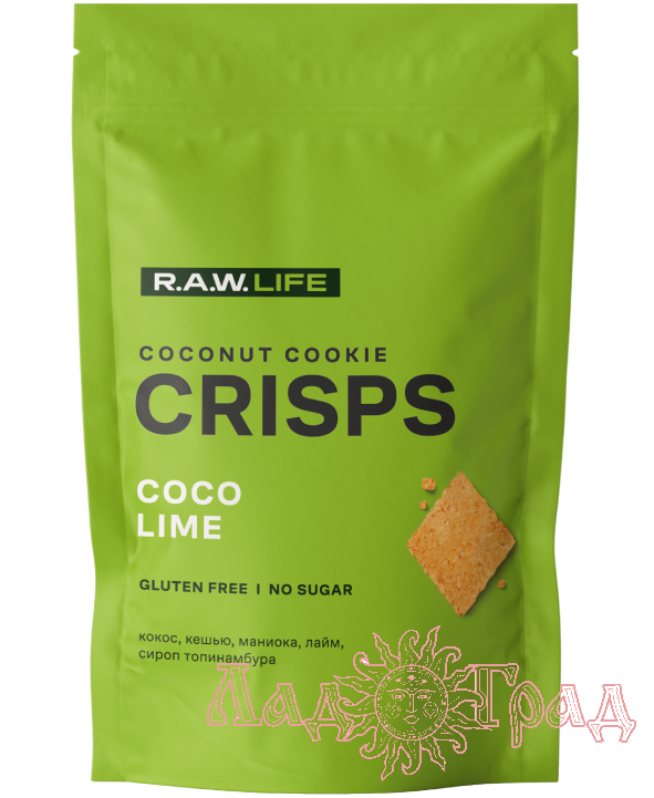 Печенье RAW Life Crisps – Кокос-Лайм, 35 гр