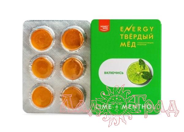Леденцы ТВЁРДЫЙ МЁД - ENERGY lime+menthol