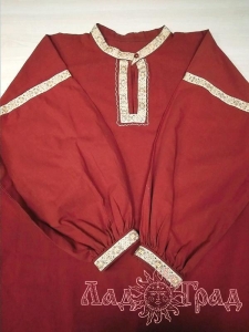 Рубаха женская терракотовая с тесьмой, 46-48 р-р