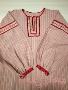 Рубаха женская льняная розовый меланж , 48-52 р-р