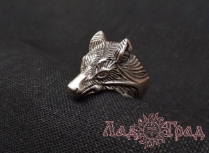 Перстень Волк РУ-К3.025, белый металл