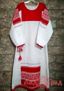 Платье льняное с ручной вышивкой 