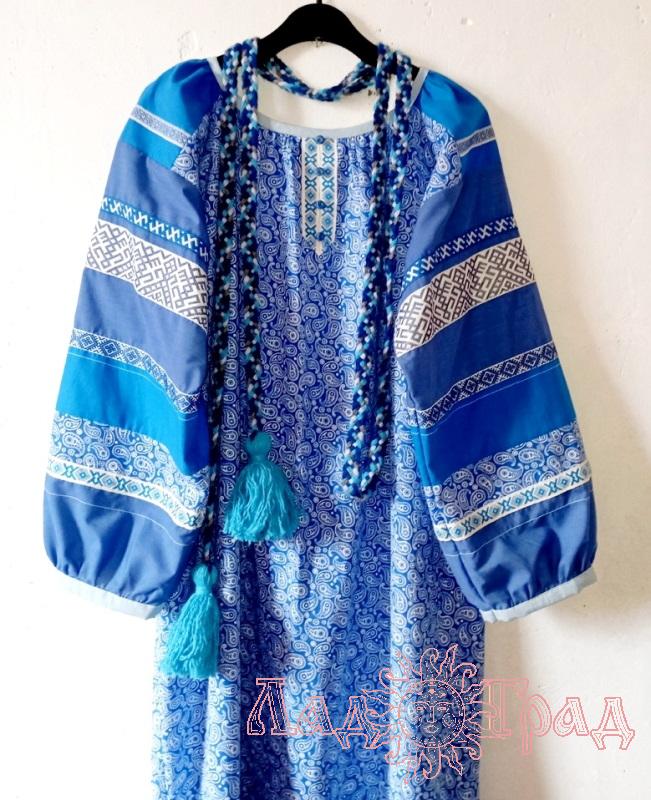 Платье традиционное синее 