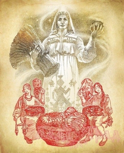 Картина на ткани Макошь (Кулешов М.)