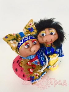 Текстильная кукла Домовые-Неразлучники из 2-х кукол (розовый и синий)