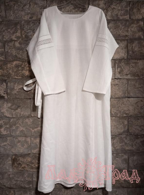Платье женское белое с кружевами, р-р 48