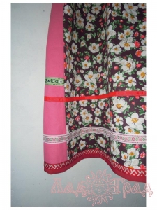 Платье Яблоневый цвет с вышивкой и поясом, р-р 50-52