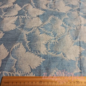 Ткань скатертная Голубые листья ш153/пл220