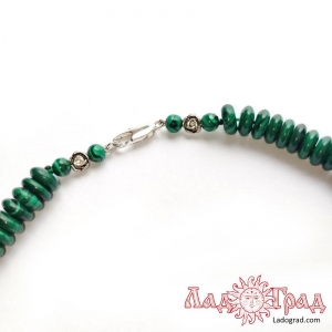 Бусы из малахита, рондель