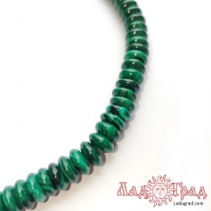 Бусы из малахита, рондель