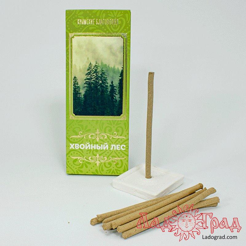 Благовония безосновные ХВОЙНЫЙ ЛЕС (10 шт) с подставкой