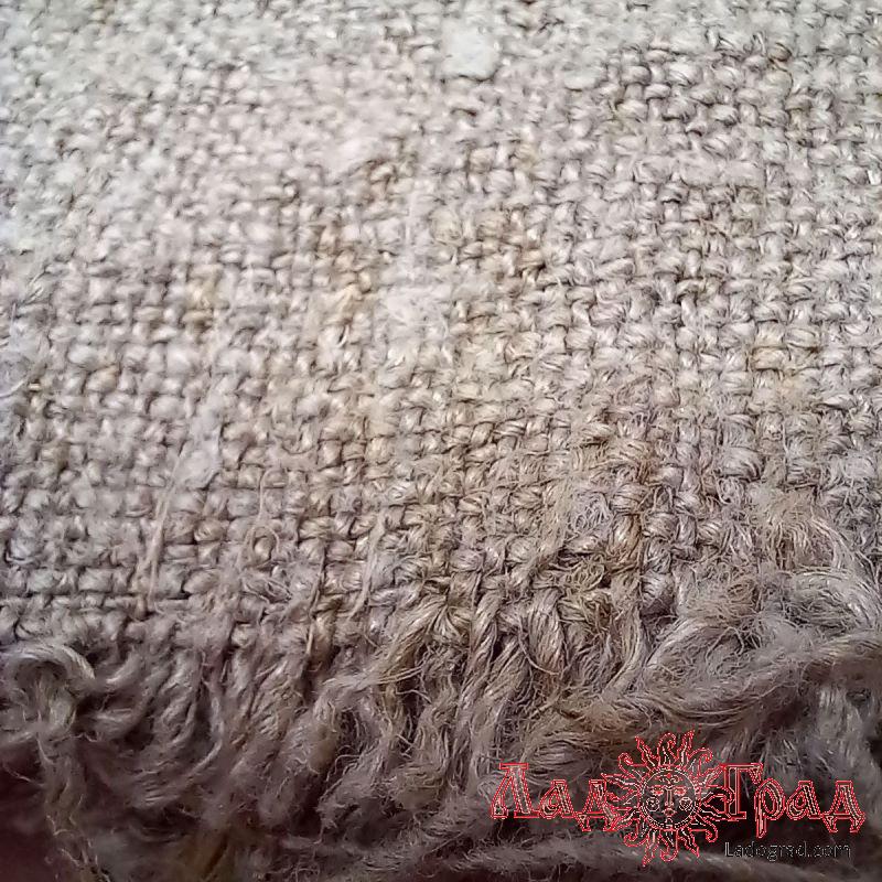 Холстина льняная грубая, мешковина, отрез 80*85 см