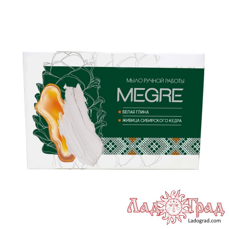 Мыло MEGRE с живицей кедра и белой глиной, 80 гр