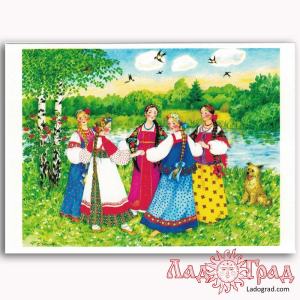 Открытка русская Хоровод (14х10 см)