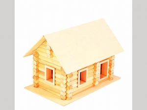 Деревянный домик-конструктор «Бревенчатый сруб» 122 элем., в картоне