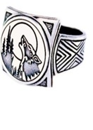 Перстень Воющий волк РУ-К2.015 (латунь)
