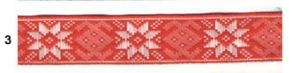 Лента отд. Алатырь-Зерно 9355-3 красно-белая, 24 мм