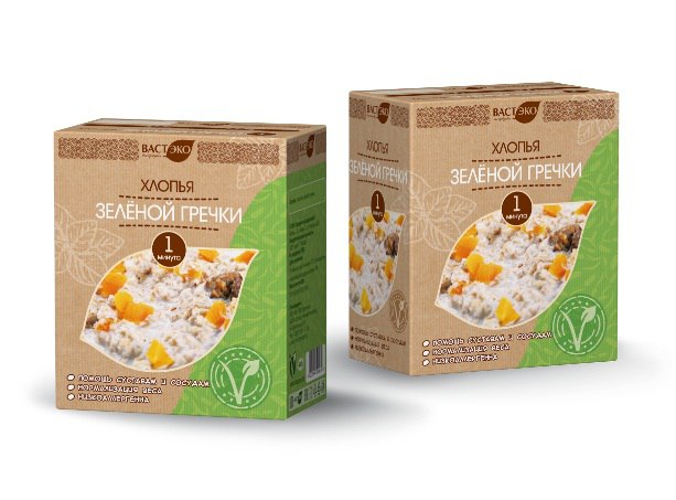 Хлопья зеленой гречки, 400 гр.