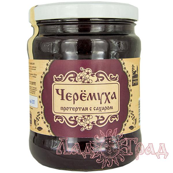 Черёмуха, протертая с сахаром, 1000 мл, стекло