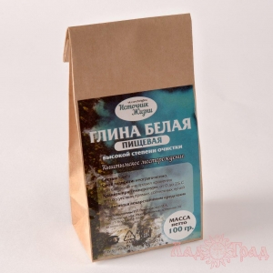 Глина белая, пищевая (Каолин) 100 гр, крафт-пакет