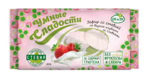 Зефир «Умные сладости» со стевией «Клубника со сливками» 50г