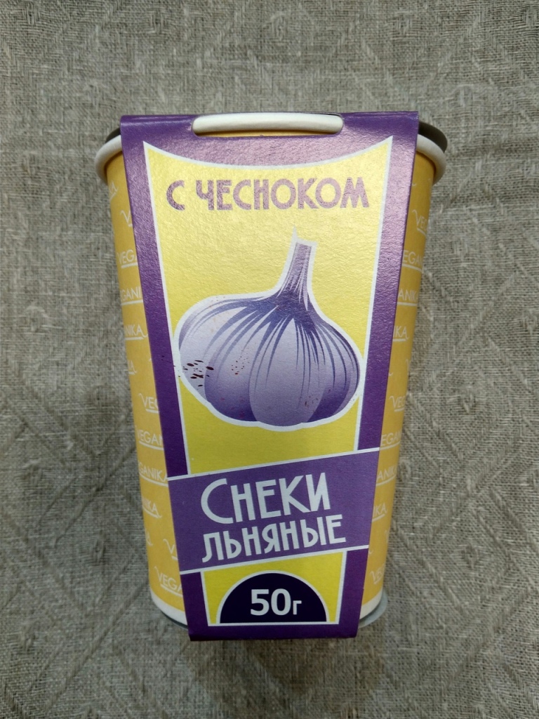 Хлебцы льняные с чесноком 50гр. стакан