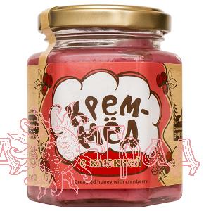 Крем-мёд с клюквой, 220гр