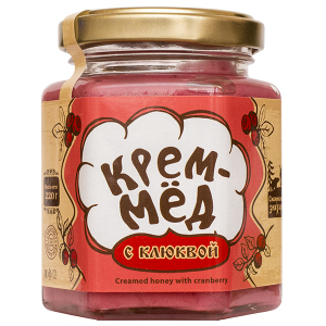 Крем-мёд с клюквой, 220гр