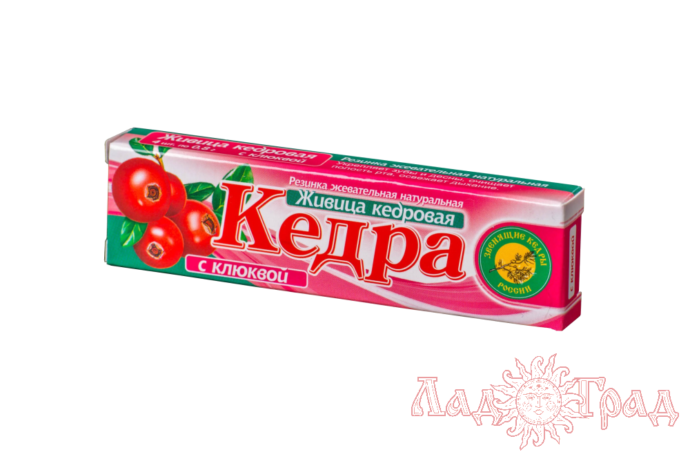 Смолка жевательная КЕДРА кедровая с клюквой 4шт.