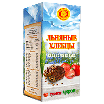 Хлебцы льняные ТОМАТ+УКРОП, 80 гр