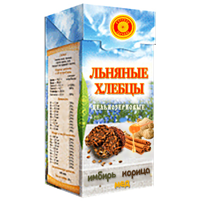 Хлебцы льняные ИМБИРЬ+КОРИЦА+МЁД, 80 гр