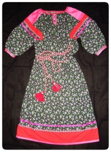Платье Травушка чёрно-розовое, 44-48