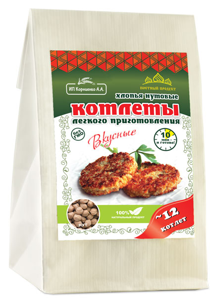 Котлеты "Вкусное дело" нутовые с асафетидой и специями, 230 гр