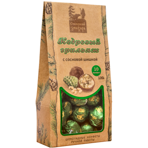 Кедровый грильяж с сосновой шишкой, пачка 10 шт