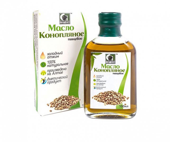 Масло конопляное пищевое, 100 мл, стекло