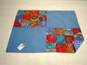 Салфетка на стол Прекраса 30х40 лоскутная цвет синий (4 части)